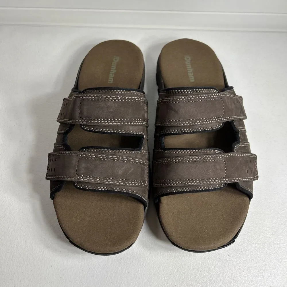 Dunham Men's Sandals Size 12 6E Newport Dark Brown Slides CH0485 Shoes